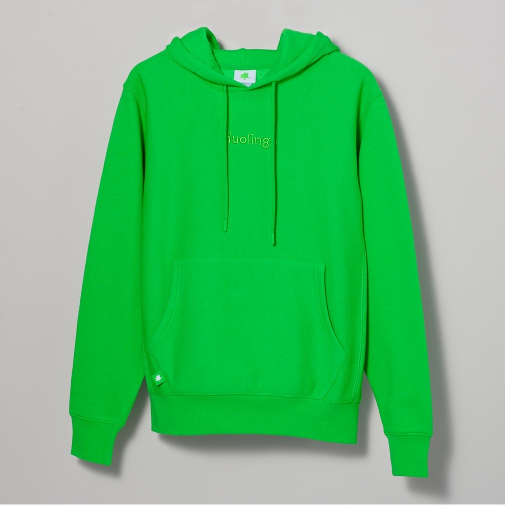 Duolingo Men’s Green Hooded Sweatshirt
